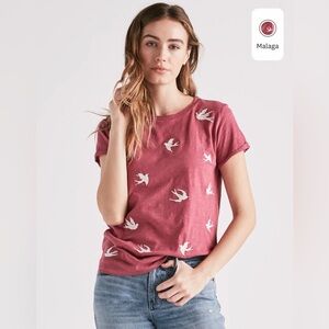 Lucky Brand All Over Bird Short Sleeve Tee